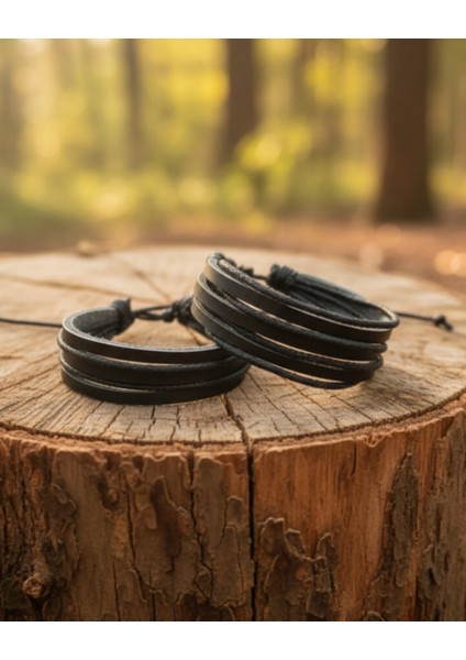 2'li Çok Katmanlı Klasik Tasarım El Yapımı Gerçek Deri Bileklik fiyatları