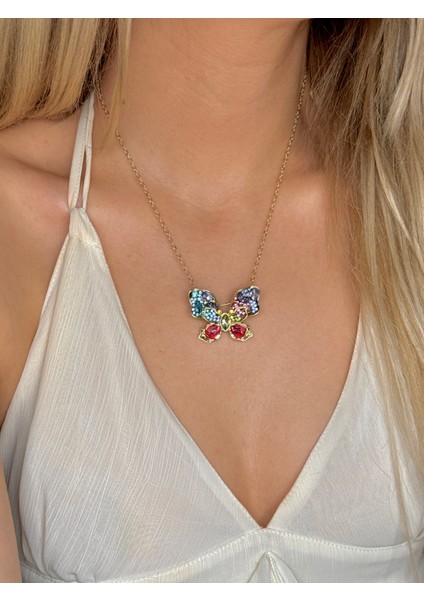 Idyllia Serisi Kelebek Kolye Çiçek Kolye Broş Olarak Da Kullanılabilir fiyatları