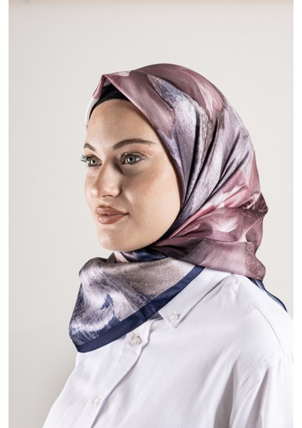 Dijital Kristal Desenli Eşarp 95x95 – Pastel Desen-4