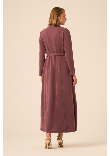 Örme Süet Elbise Mürdüm 31235 indirimleri