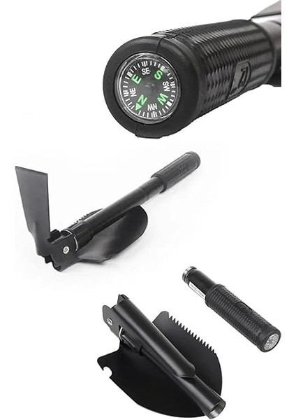 Portatif Çantalı Pusulalı Katlanabilir Metal Kazma Kürek Seti indirimleri