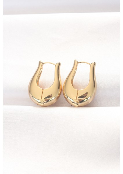 Pirinç Gold Renk Bombeli Küpe