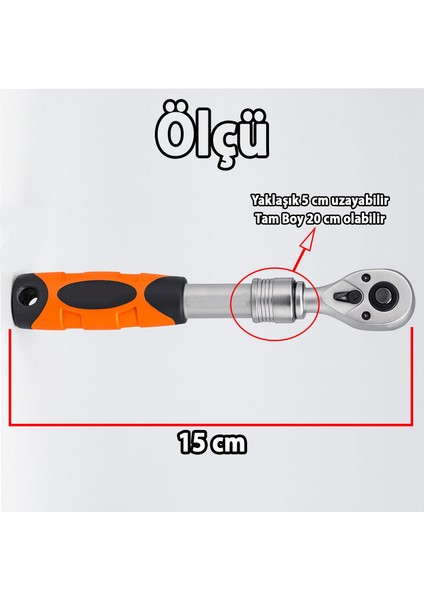 Uzayabilir Cırcır Kolu 72 Diş 1/4 Inç Lokma Anahtarı Çelik Profesyonel Yüksek Tork Ince Yapı modelleri