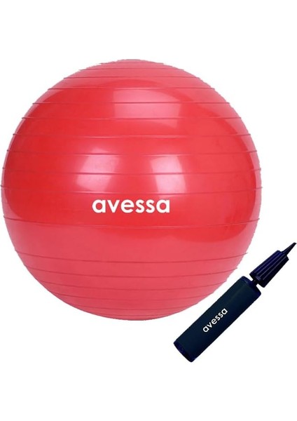 Avessa Pilates Topu 55 cm Kırmızı Pompalı