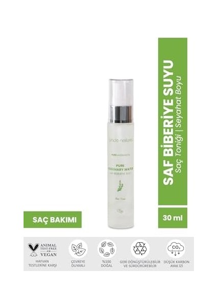 Bade Natural Biberiye Suyu Dökülme Karşıtı ve Saç Uzamasını Destekleyici Saç TONIĞI%100 Doğal ve Saf 30 ml fiyatları