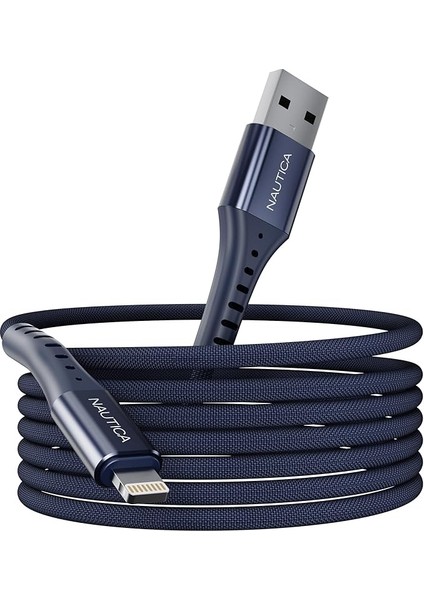 C65 Mfı Lightning To Usb-A 12W Örgülü Hızlı Şarj ve Data Kablosu 3m Navy