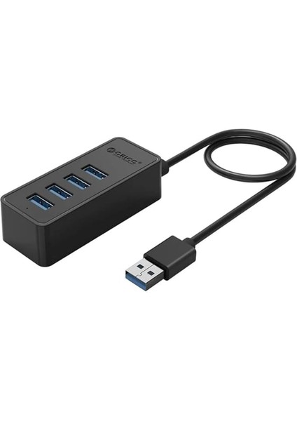 4 Portlu USB 3.0 Çoklayıcı Hub, Micro B Güç Portlu Çoklayıcı Hub, Siyah, 1m W5P-U3