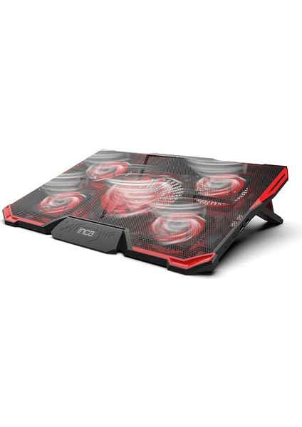 Notebook Soğutucu Stand| 5 Adet Sessiz Fanlı Laptop Soğutma Pedi, 2200 Rpm, Ayarlanabilir Fan Sistemi, Ledli, 14–17 Inç Uyumlu