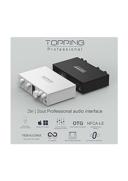 Professional E2X2 Otg | Black Yüksek Kalite Usb-C Ses Kartı: 2-Giriş/2-Çıkış 24BIT/192KHZ, 8...600OHM Arası Kulaklıklara Kadar Kullanılabilir. (Pc/mac/ios/android) fiyatları