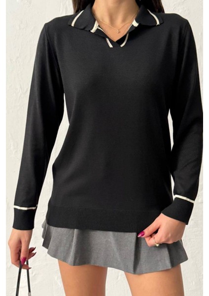 Ribelle Siyah Triko Kazak modelleri