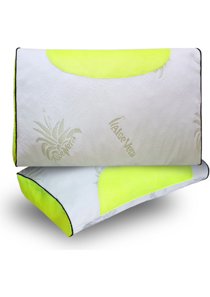 2 Adet Gold Serisi Klimalı Çocuk Yastığı,aloe Vera Kumaşlı Cilt Dostu Ortopedik Visco Parçacıklı Yastık Yıkanabilir Kılıflı 1200 gr