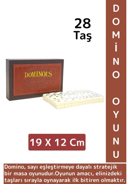 Premium Yüksek Kaliteli Eğlenceli Strateji Beceri Gelişimi Masa Oyunu Deri Kutulu Domino Oyunu
