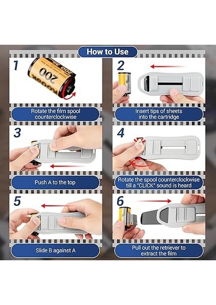 35MM Film Toplayıcı, 135 Film Lideri Toplayıcı 35MM Rulo Film Çıkarıcı, 35MM Kaset Filmler Güvenli Çıkarıcı 135 Renkli Negatif Film Taşınabilir Çektirme Araçları fırsatları