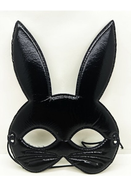 Siyah Renk Kumaş Malzemeden Imal Eva Tavşan Maskesi 19X15 cm modelleri