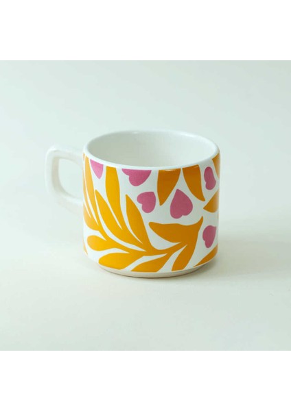 Çiçek ve Kalp Desenli Seramik Kupa fiyatları