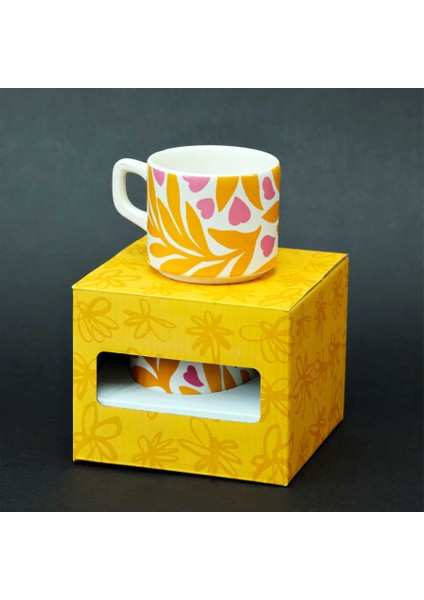 Çiçek ve Kalp Desenli Seramik Kupa modelleri