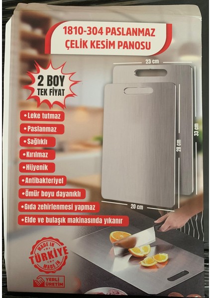 Paslanmaz Çelik Kesme Tahtası 3 Adet indirimleri