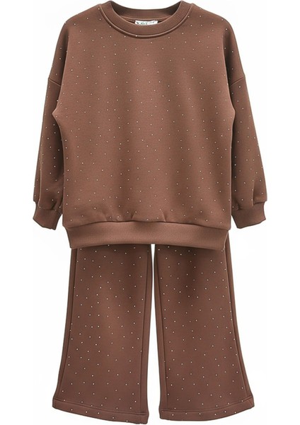 Kız Çocuk Taş Süslemeli Alt-Üst Takım-3 Iplik 4-12 Yaş 12345