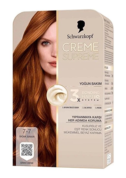 4 Adet Creme Supreme Saç Boyası 7-7 Sıcak Bakır