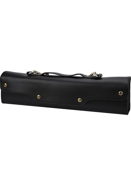 Flüt Satchel Flüt Taşıma Çantası, Omuz Askılı Suni Deri Saklama Çantası, Taşınabilir Flüt Çantası, Siyah