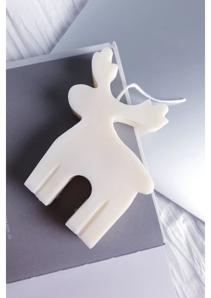 Beyaz Ren Geyiği Christmas Yılbaşı Mumu modelleri