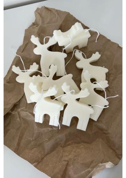 Beyaz Ren Geyiği Christmas Yılbaşı Mumu indirimleri