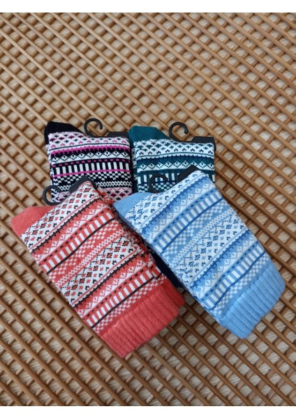 Desenli Kalın Viskon Elit 4' Lü Kadın Çorap