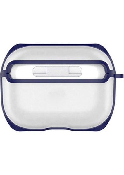 Apple Airpods Pro 1. Nesil Uyumlu Buzlu Transparan Renkli Çizgili Kılıf Bumper Koruma Kabı Hybrid