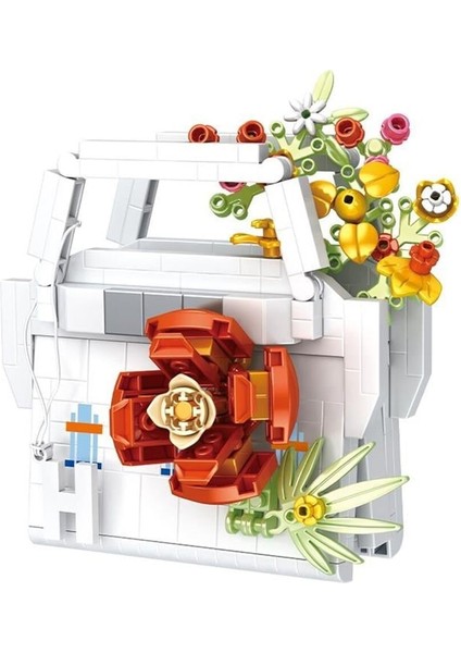 P1079 Panlos Çanta Buket Çiçek 497 Parça Block Oyuncak