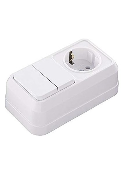 Üstü Ikili Komütatör Topraklı Priz Beyaz fiyatları