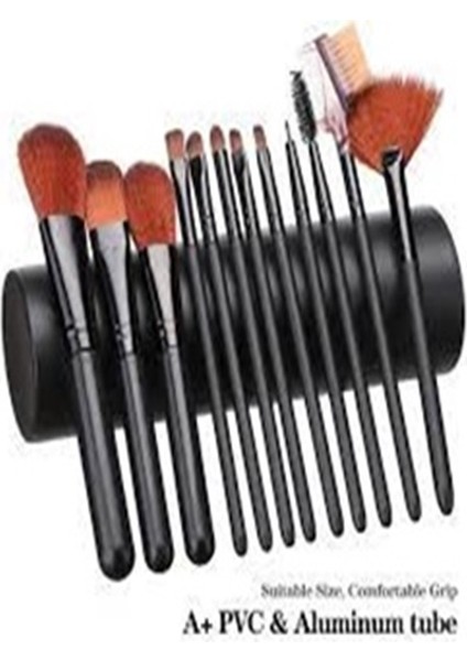 Profesyonel 12’li Makyaj Fırça Seti – Silindir Kutu | Sıyah Renk | Pudra, Allık, Far ve Kontür Fırçaları | Dökülme Yapmayan Yumuşak Kıllar fiyatları