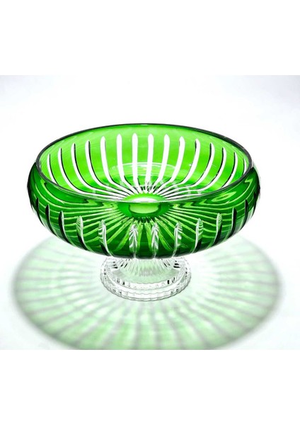 El Yapımı Kesme Kristal Vertical Desen 28 cm Dekoratif Sunumluk Ayaklı Sofra Sunum Kasesi fiyatları