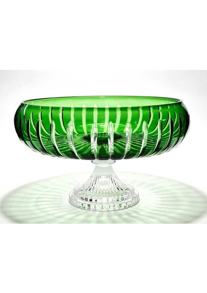 El Yapımı Kesme Kristal Vertical Desen 28 cm Dekoratif Sunumluk Ayaklı Sofra Sunum Kasesi modelleri