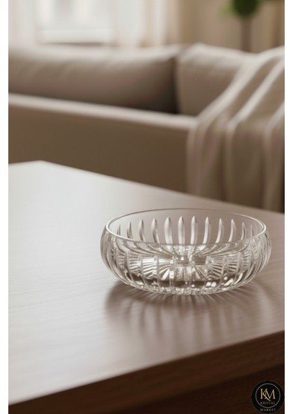 28 cm Özel Yapım Dik Kesme Kristal Kase