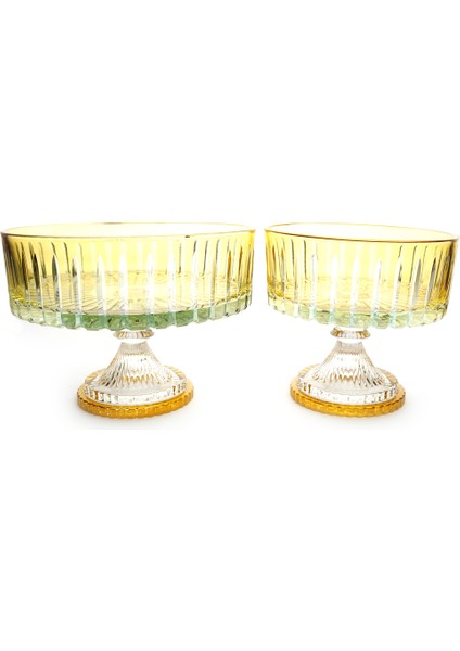 25CM ve 19CM Lüks Ayaklı Meyvelik Çiftli 2 Adet