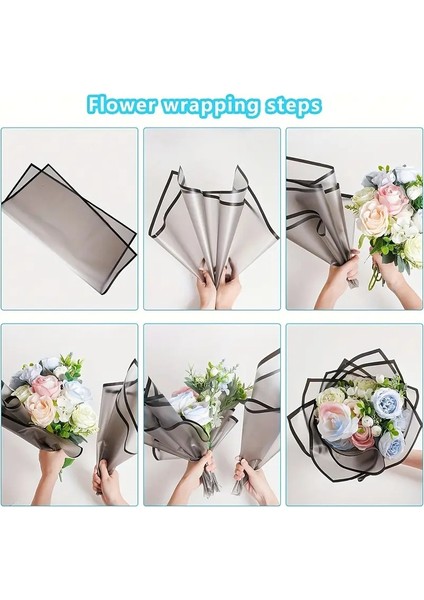 Çiçek Buket Demet Ambalaj Kağıdı Jelatini (Beyaz Zemin-Beyaz Çerçeve) 55X55CM indirimleri