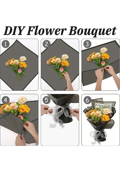 Çiçek Buket Demet Ambalaj Kağıdı Jelatini (Beyaz Zemin-Beyaz Çerçeve) 55X55CM