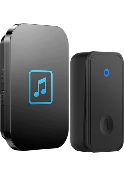 Kablosuz Kapı Zili Seti Pil Gerektirmez, Kinetik Enerjili Kapı Zili Pilsiz Şarjsız Kablosuz Fişi Prize Tak Çalıştır, LED Işıklı, Su Geçirmez, Ev Ofis Için Uygun (1 Verici + 1 Alıcı)