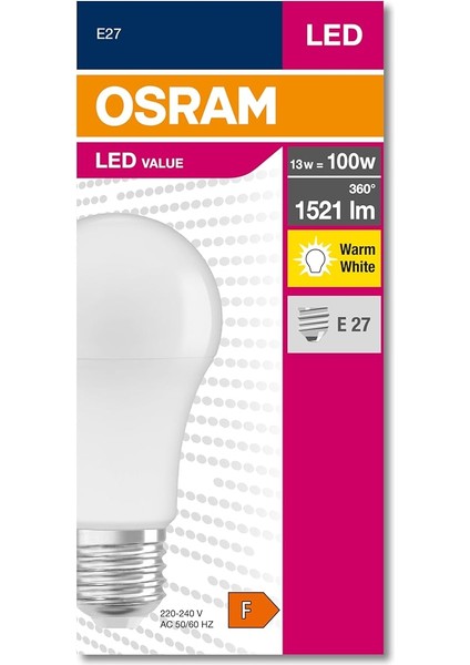 4052899971097 LED Cla 100, 13 W, 1521 Lümen, 2700 Kelvin, Sarı Işık E27 Duy Ampul, Boy: 12CM En: 6cm [enerji Sınıfı F] fiyatları