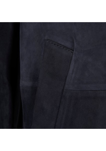 Erkek Lacivert Gömlek Yaka Süet Ceket modelleri