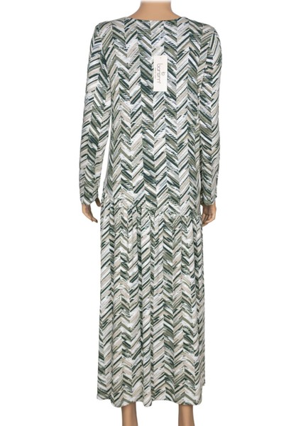 Barem Kadın Funda Belden Basene Büzgülü Penye Haki Elbise D58 fırsatları