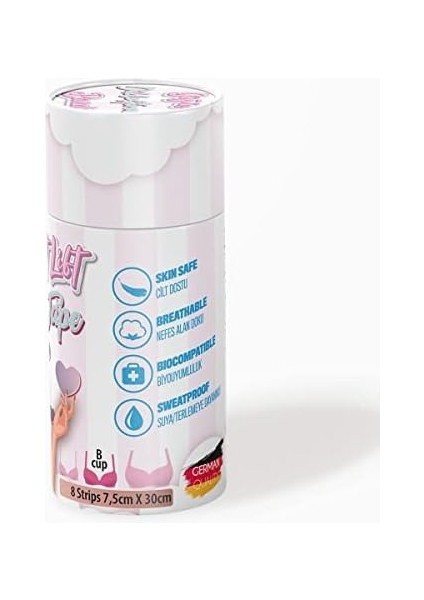 Boss Tape Göğüs Dikleştirme Şekillendirme Bandı B Cup 8 Adet 7,5CMX30CM