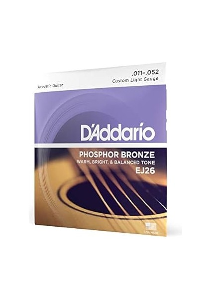 EJ26 Akustik Gitar Tel Seti, Phosphor-Bronze, Custom Li indirimleri