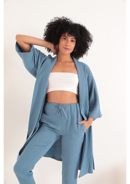 Kimono Üst - Indi̇go