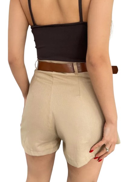 Kemerli Pileli Etek - Kahverengi fiyatları