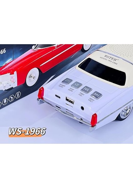 Kablosuz Hoparlör Bluetooth 1966 Cadillac Görünümlü Bluetooth Klasik Araba Hoparlör ve Fm Radyo Ofis Ev Için USB Sd Aux Girişli Kablosuz Speaker WS-1966 (Lacivert) modelleri