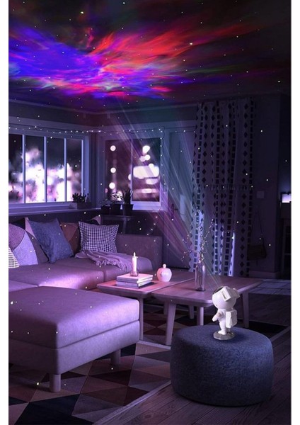 Çocuk Odası Astronot Işıklı Kumandalı Galaksi Pilli Projeksiyon Gece Lambası fırsatları