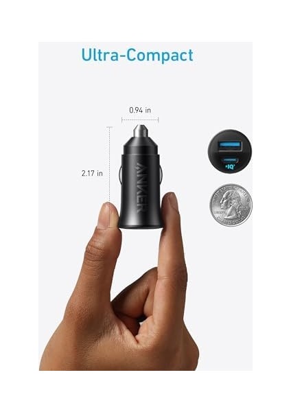 Araç Şarjı 30W 2 Port Powerıq 3.0 A2741, Siyah fiyatları