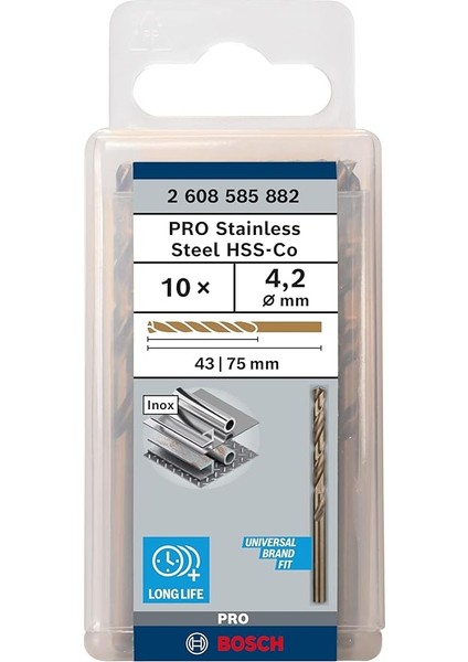 Hss-Co Metal Matkap Ucu 4,2 * 75 mm 10LU Paket fiyatları