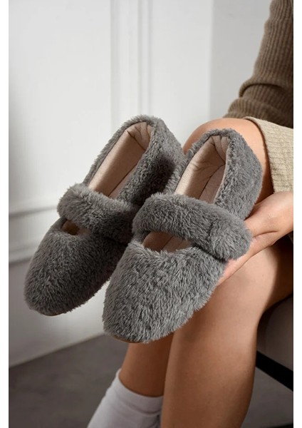 Luna Tavşan Tüyü Lastikli Kaydırmaz Taban Kadın Babet Panduf Ev Terliği fiyatları